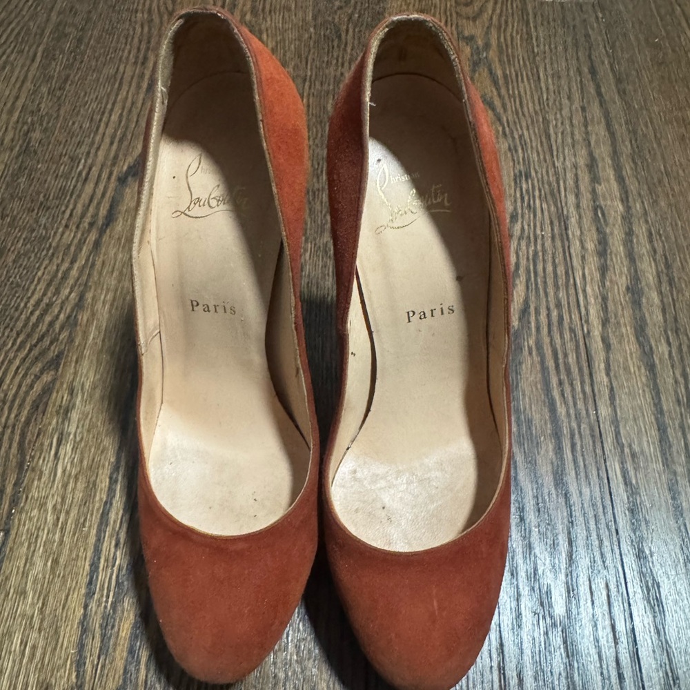 Christian Louboutin Women's Burnt Orange Suede Heels